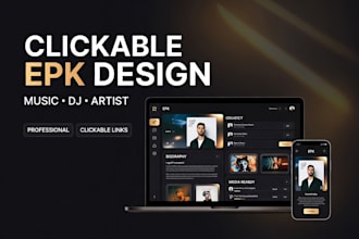 design a creative clickable epk for musicians, djs and artists