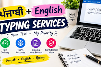 provide accurate punjabi and english typing services