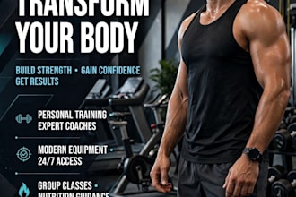 design creative gym fitness movie and business poster
