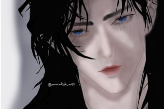 draw semi realistic anime charate potrait