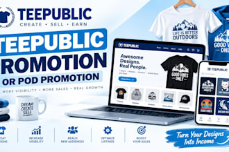 promote your teepublic store and designs for more visibility