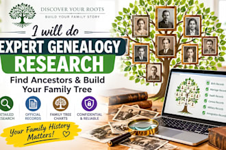 do expert genealogy research, find ancestors, and build your family tree