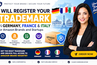 register trademark in germany france italy for amazon brand and startups
