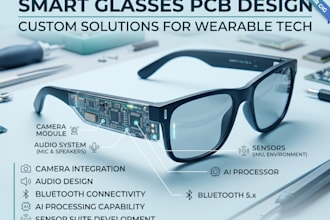 design smart glasses pcb with camera, audio, bluetooth, ai and sensors