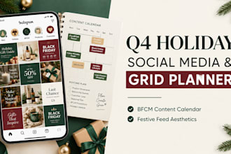 design your q4 holiday social media content and black friday grod planner