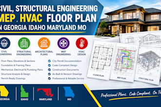 civil, structural engineering mep hvac floor plan in georgia idaho maryland mo