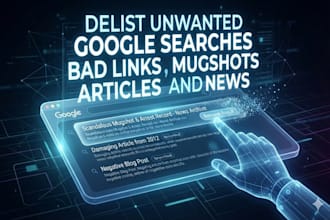 delist unwanted google search, remove bad links, mugshots, articles, news
