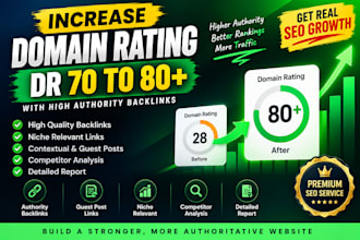 increase website ahrefs domain rating, dr 70 to 80 plus with quality backlinks