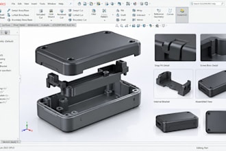 do enclosure design product housing, snap fit, plastic parts and 3d cad modeling
