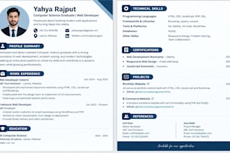 write a professional resume and cv designe