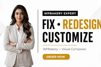 fix, redesign or customize your wpbakery wordpress website