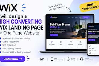 design a high converting wix landing page or one page wix website