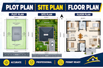 create plot plan, site plan, floor plan for permit
