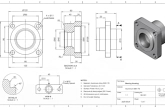 2d engineering drawing mechanical drawing technical drawing in solidwork autocad