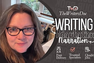 do novel writing, adaptation, audiobook narrator for  thriller, fantasy fiction