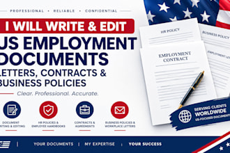 write and edit US employment documents, letters, contracts and business policies