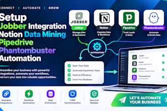 setup jobber integration notion data mining pipedrive phantombuster automation