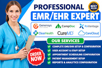 setup genensys software campdoc rxvantage clearhealth curemd carecloud emr