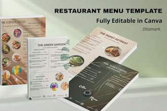design editable restaurant menu template using canva