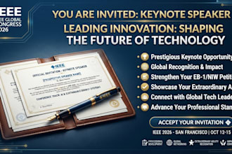 get keynote speaker invitation for ieee conference 2026 eb1 niw