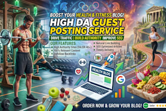 build high quality nutrition backlinks and fitness guestpost