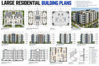 create large residential building plans and coordinated architectural drawings