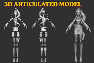 create custom 3d articulated bjd action figure models for stl 3mf 3d printing