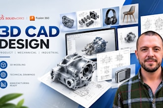 create 3d cad product design and mechanical modeling in solidworks