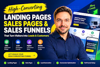 build cro landing page, sales page or funnel for lead generation and conversion
