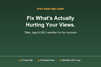 audit and optimize your etsy shop SEO to boost views and sales