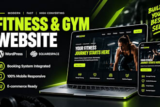 design squarespace fitness website, gym workout, personal trainer coaching site