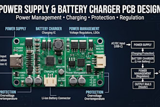 design power supply pcb, battery charging and power management circuits