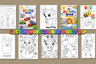 design bold and easy kids and adult coloring book with coloring pages for KDP