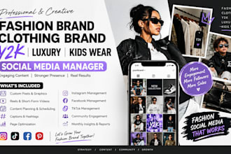 be your social media manager for fashion brand clothing y2k luxury kids wear