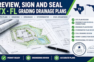 review sign and seal texas and florida grading drainage plans