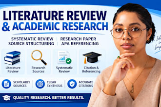 assist with literature review, systematic review and academic research