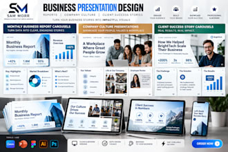 do monthly business report carousels company culture presentations client
