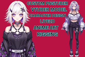 design chibi pngtuber avatar anime character with expressions pngvtuber model