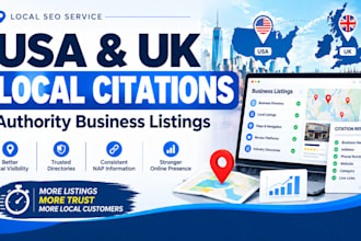build USA texas utah atlanta miami and UK local citations local directories