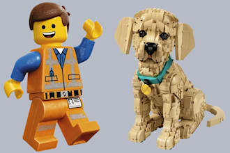 design custom 3d lego pet, animal moc and house model with instructions