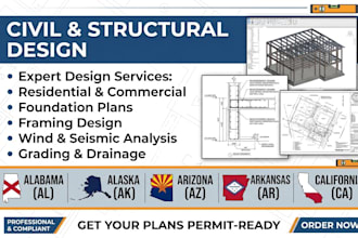 do civil and structural design in alabama alaska arizona arkansas and california