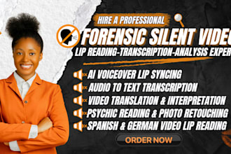 professionally lip read lip sync and transcribe legal video evidence in 24 hours