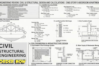 do engineering review, civil and structural engineering design and calculation