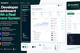 design a developer dashboard with a custom brand system