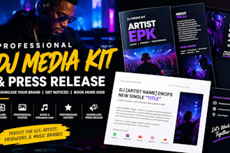 create a dj press kit, epk, media kit, and music press release