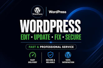 fix wordpress website issues, edit and update