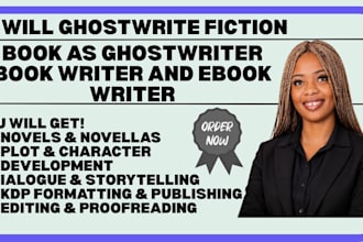 ghostwrite fiction book as ghostwriter book writer and ebook writer