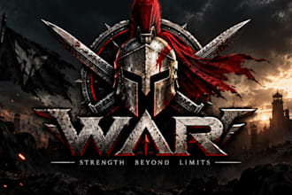 design a powerful war, battle, military, warrior, or combat war logo