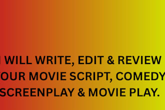 write and edit film script, screenwriting, tv series