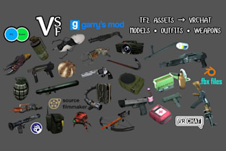 model and port tf2 cosmetic items, outfits and weapons for vr avatars, sfm, gmod